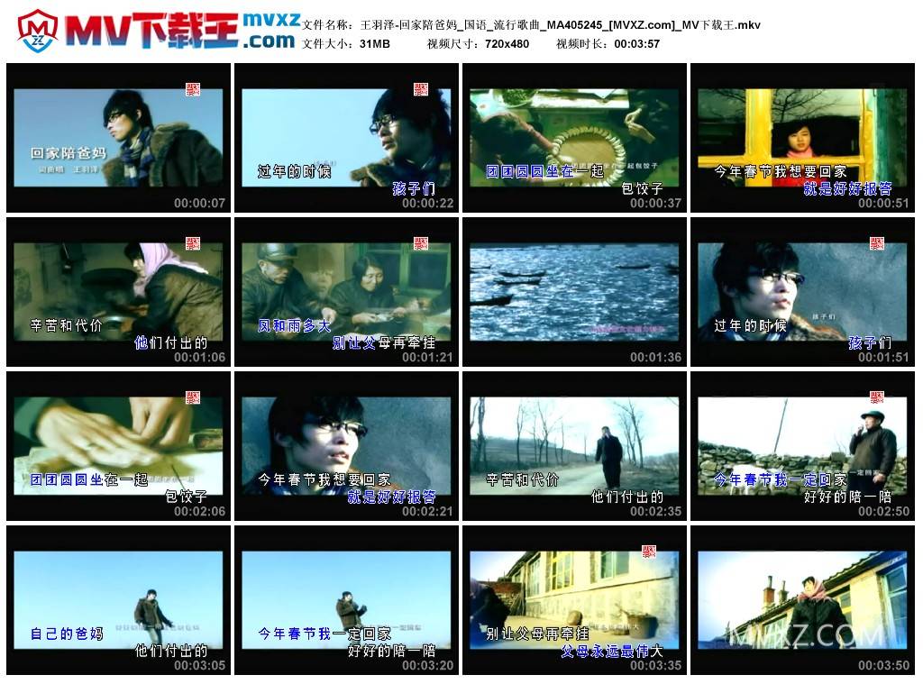 王羽泽-回家陪爸妈_国语_流行歌曲_MA405245